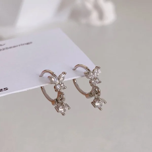 60b649e60043502f937dc672fc7846c0 ต่างหูห่วง ต่างหูเงินแท้ ห่วงผีเสื้อเพชร