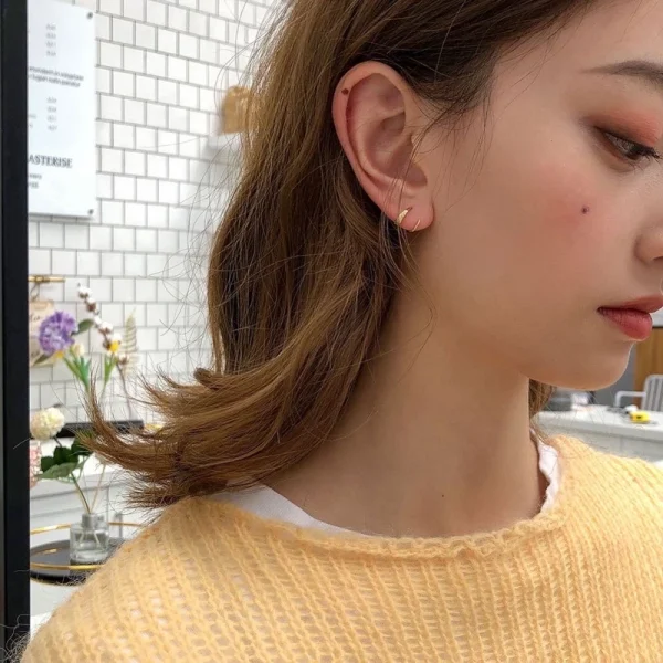 ต่างหูเงินแท้ ต่างหูเกลียว สีเงิน, ทอง