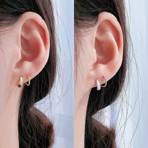 ต่างหูเงินแท้ ต่างหูเกลียว สีเงิน, ทอง