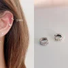 ต่างหูห่วง ต่างหูเงินแท้ ห่วงเพชร ขนาด 5, 6mm
