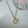 สร้อยหัวใจเพชรโปร่ง สร้อยคอเงินแท้