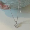 สร้อยโคลเวอร์เพชร สร้อยคอเงินแท้