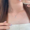 สร้อยโคลเวอร์เพชร สร้อยคอเงินแท้